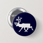 Weißer Rentier Button (Vorne & Hinten)