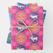 Weißer Rentier Farbenfrost Weihnachtsfest Set Geschenkpapier Set (Beispiel)