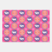 Weißer Rentier Farbenfrost Weihnachtsfest Set Geschenkpapier Set (Vorderseite)