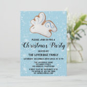 Weißer Rentier Keksschnee Weihnachtsfest Party Einladung (Stehend Vorderseite)