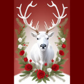 Weißer Rentier Keramikornament