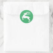 Weißer Rentier Runder Aufkleber (Tasche)