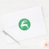 Weißer Rentier Runder Aufkleber (Umschlag)