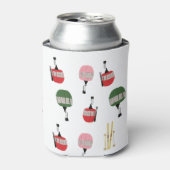 Weißer Retro Skilift Gondelbahn Winterski Dosenkühler (Kanne Vorderseite)