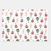 Weißer Retro Skilift Gondelbahn Winterski Geschenkpapier Set (Vorderseite)