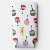 Weißer Retro Skilift Gondelbahn Winterski Selters Dosenkühler (Rückseite)