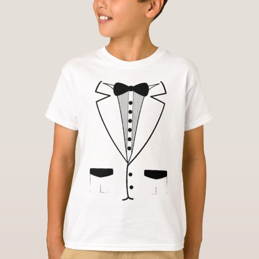 Weißer Retro Tuxedo scherzt Shirt (Vorderseite)