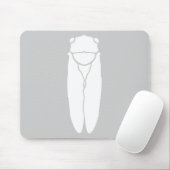 Weißer Retro Zikaden-Insekten-Druck Mousepad (Mit Mouse)