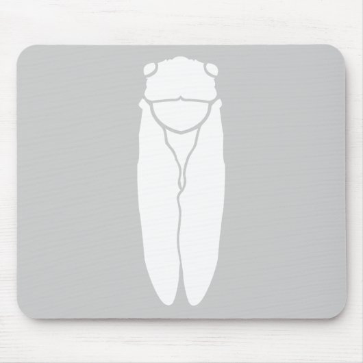 Weißer Retro Zikaden-Insekten-Druck Mousepad (Vorne)