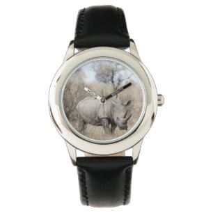 Weißer Rhino Armbanduhr