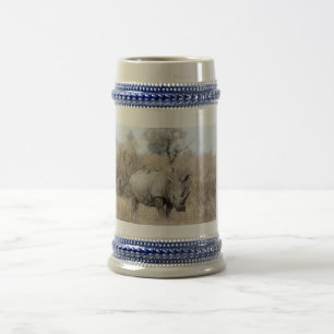 Weißer Rhino Bierglas