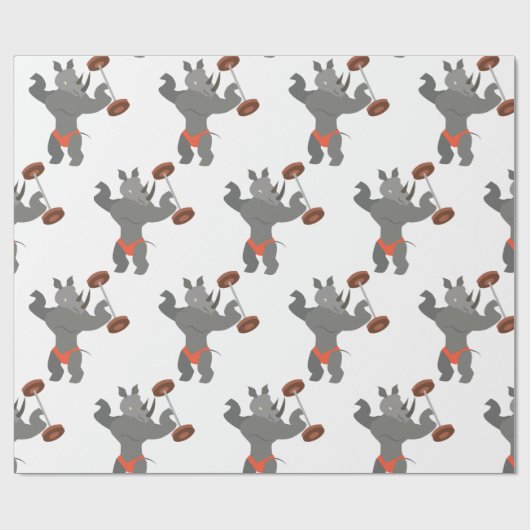 Weißer Rhino Geschenkpapier (Flach)