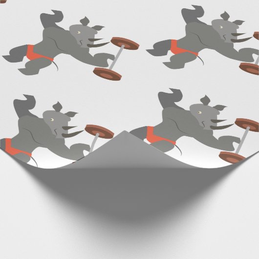 Weißer Rhino Geschenkpapier (Ecke)