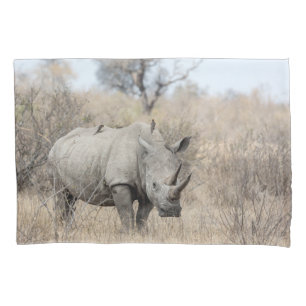 Weißer Rhino Kissenbezug
