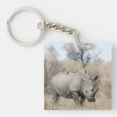 Weißer Rhino Schlüsselanhänger (Vorderseite)
