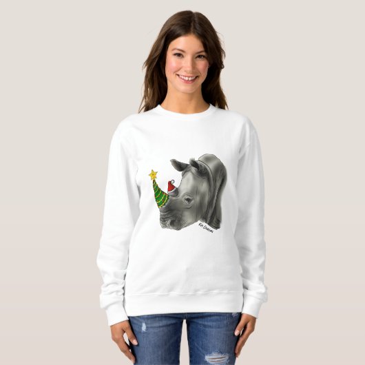 Weißer Rhino Sweatshirt (Vorne ganz)