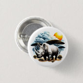 Weißer Rhinoceros Button (Vorne & Hinten)