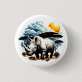 Weißer Rhinoceros Button (Vorderseite)