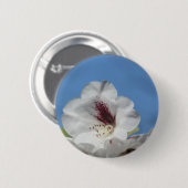 Weißer Rhododendron mit Burgunderrot Button (Vorne & Hinten)