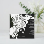 Weißer Ritter-Geburtstags-Einladung Einladung (Stehend Vorderseite)