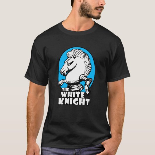 Weißer Ritter-Logo-Himmel-Blau T-Shirt (Vorderseite)
