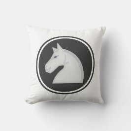 Weißer Ritter-Pferdeschach-Stück Kissen