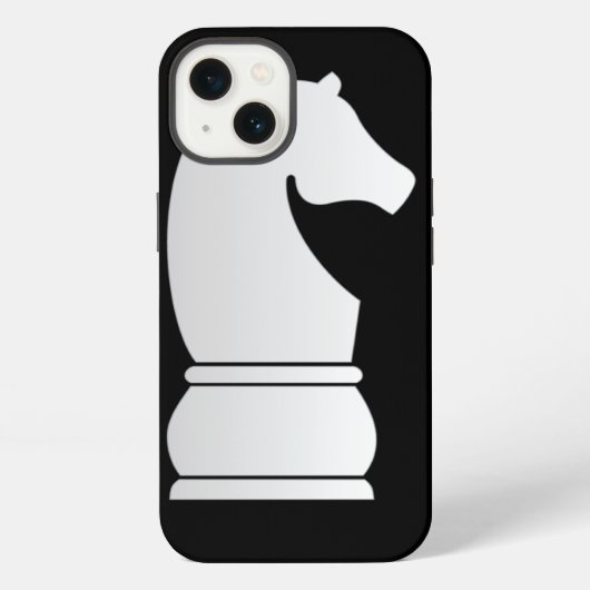 Weißer Ritter-Schachstück iPhone Hülle (Rückseite)