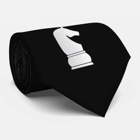 Weißer Ritter-Schachstück Krawatte (Gerollt)