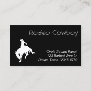 Weißer Rodeo-Cowboy-Silhouette Visitenkarte