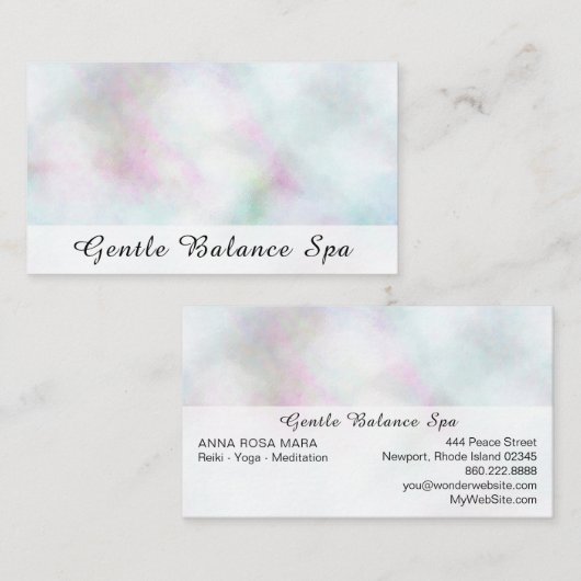 *~* weißer rosa blauer holistischer visitenkarte (Vorne/Hinten)