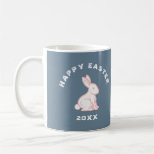Weißer Rosa glücklicher Ostern Bunny Rabbit Slate Kaffeetasse