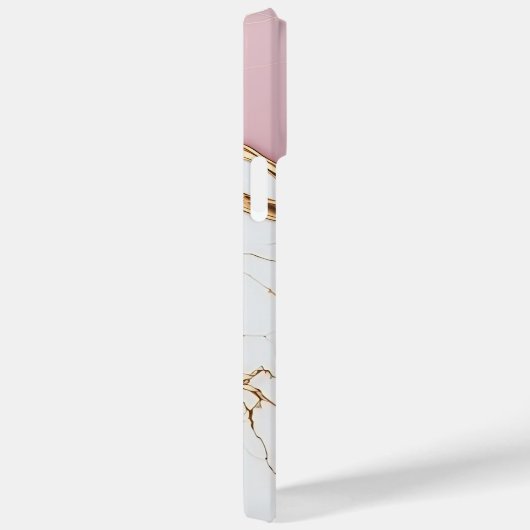 Weißer rosa goldener Marmor Moderner Luxus-Chic Case-Mate iPhone Hülle (Rückseite / Rechts)