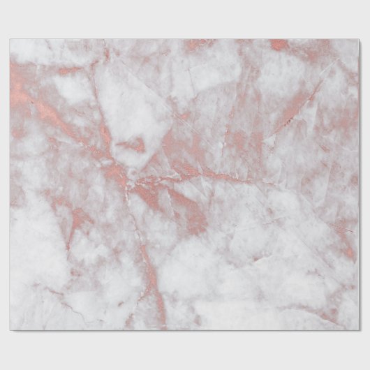 Weißer rosa grauer Marmor Shiny Pinsel Weiß Geschenkpapier (Flach)