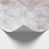 Weißer rosa grauer Marmor Shiny Pinsel Weiß Geschenkpapier (Ecke)