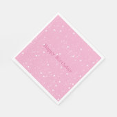 Weißer Rosa Himmel der Sterne Geburtstag Serviette (Ecke)