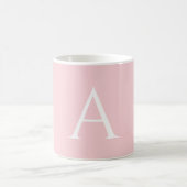 Weißer Rosa Name Anfangsbuchstabe Elegantes Skript Kaffeetasse (Mittel)