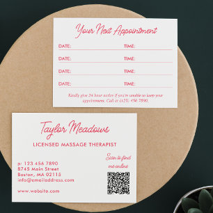 Weißer Rosa Praktischer QR-Code Mehrfach Termin