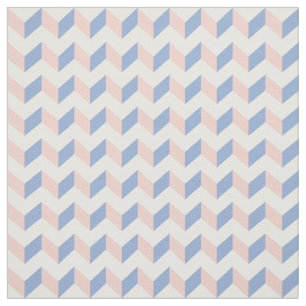 Weißer rosa Rosen-Quarz blaues geometrisches Stoff