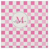 Weißer rosa Ton-karierter Gingham Stoff (Nahaufnahme)