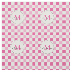 Weißer rosa Ton-karierter Gingham Stoff