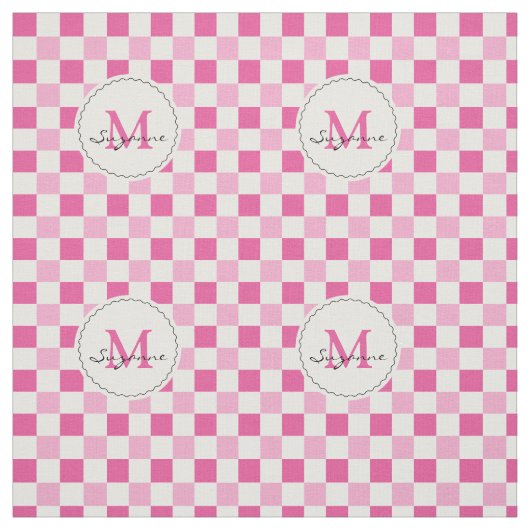 Weißer rosa Ton-karierter Gingham Stoff (Muster)