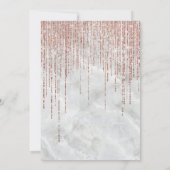 Weißer Rose Gold Glitzer Pearl Marble Sweet 16 Einladung (Rückseite)