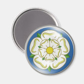Weißer Rose von Yorkshire Flag Magnet (Vorderseite/Rückseite)