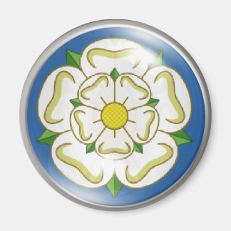 Weißer Rose von Yorkshire Flag Magnet