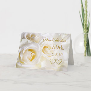 Weißer Rosen 50. Hochzeits-Jahrestag Einladung
