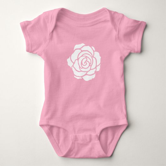 Weißer Rosen-Baby-Bodysuit Baby Strampler (Vorderseite)
