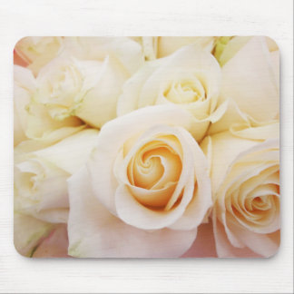 Weißer Rosen-Blumenstrauß-Blumenbräutlichesreines Mousepad