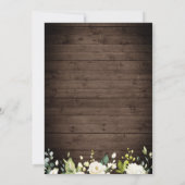 Weißer Rosen Laterne Rustikale Wasserfarbenhochzei Einladung (Rückseite)