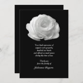 Weißer Rosen-Trauerfall danken Ihnen Notecards Dankeskarte (Vorne/Hinten)