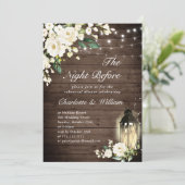 Weißer Rosen und Lattern Probe Abendessen Einladung (Stehend Vorderseite)